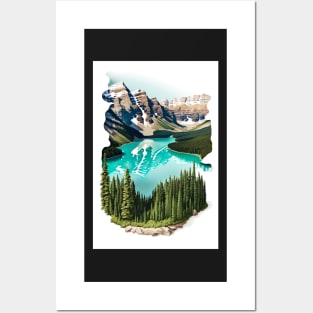 Peyto Lake Canada Illustration Posters and Art